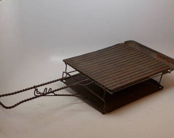 Antique Camp Cooker - Antique Camp Griddle - Vintage Camp Grill - Camping