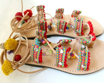 Boho Sandals/Greek Sandals/Retail-Wholesale by EATHINI on Etsy