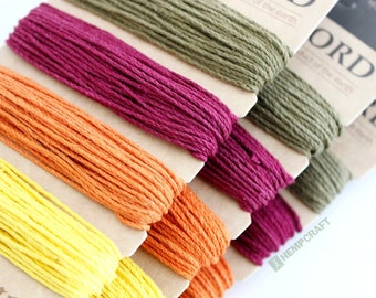 Hemp Cord, Fall Leaves Color Card, 1mm, Four Colors