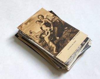 SALE - 75 Vintage Art Postcards Blank - Wedding Guestbook