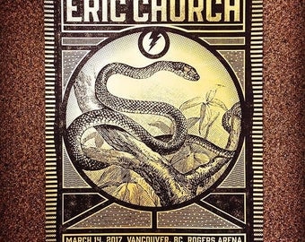 Eric Church Concert Poster, Vancouver, BC