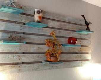 Rustic Modern Slatted Wall Shelves - MADE TO ORDER