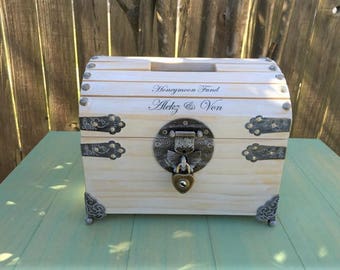Donation Box - 8" Wedding Card Box - Honeymoon Fund Box - Wedding Money Box - Ballot Box - Piggy Bank - Wishing Box - Raffle Box - Tip Jar