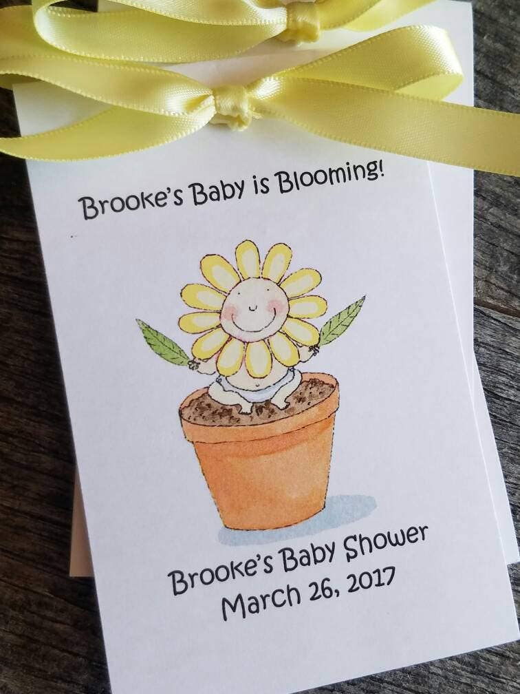 Custom Flower Face Baby Shower Flower Seeds Packets Party