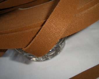 15mm Faux Suede strap vegan leather strapping Brown 2 yds bags bracelet crafts 15MM x 1.5MM 5/8" Eco Boho Chamude String