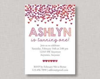 valentines birthday invitation heart birthday invitation