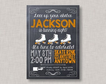Roller Skating Invitation, Roller Skating Birthday, Roller Skating Party, Printable