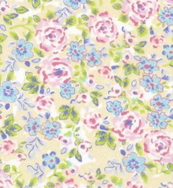 Pastel Floral Flannel Fabric By The Yard