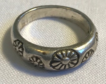 Sterling Silver Flower Ring-Size 7