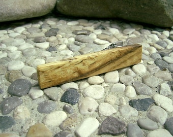 TIE CLIP - Wooden Spalted OAK Wood Handmade Tie Bar