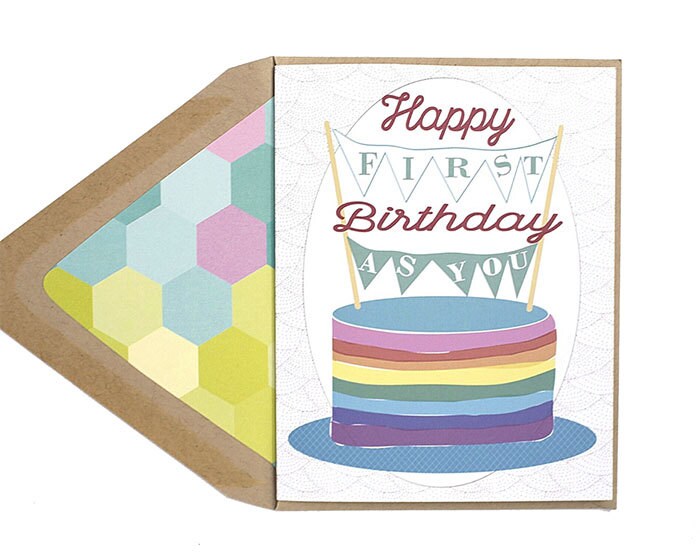 First Birthday Adult card Transgender Transsexual