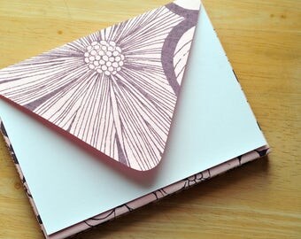 SALE-Pink & Gray Envelopes with White Cards // Set of 6 // Blank Cards // Greeting Cards // Birthday Cards // Love Letter