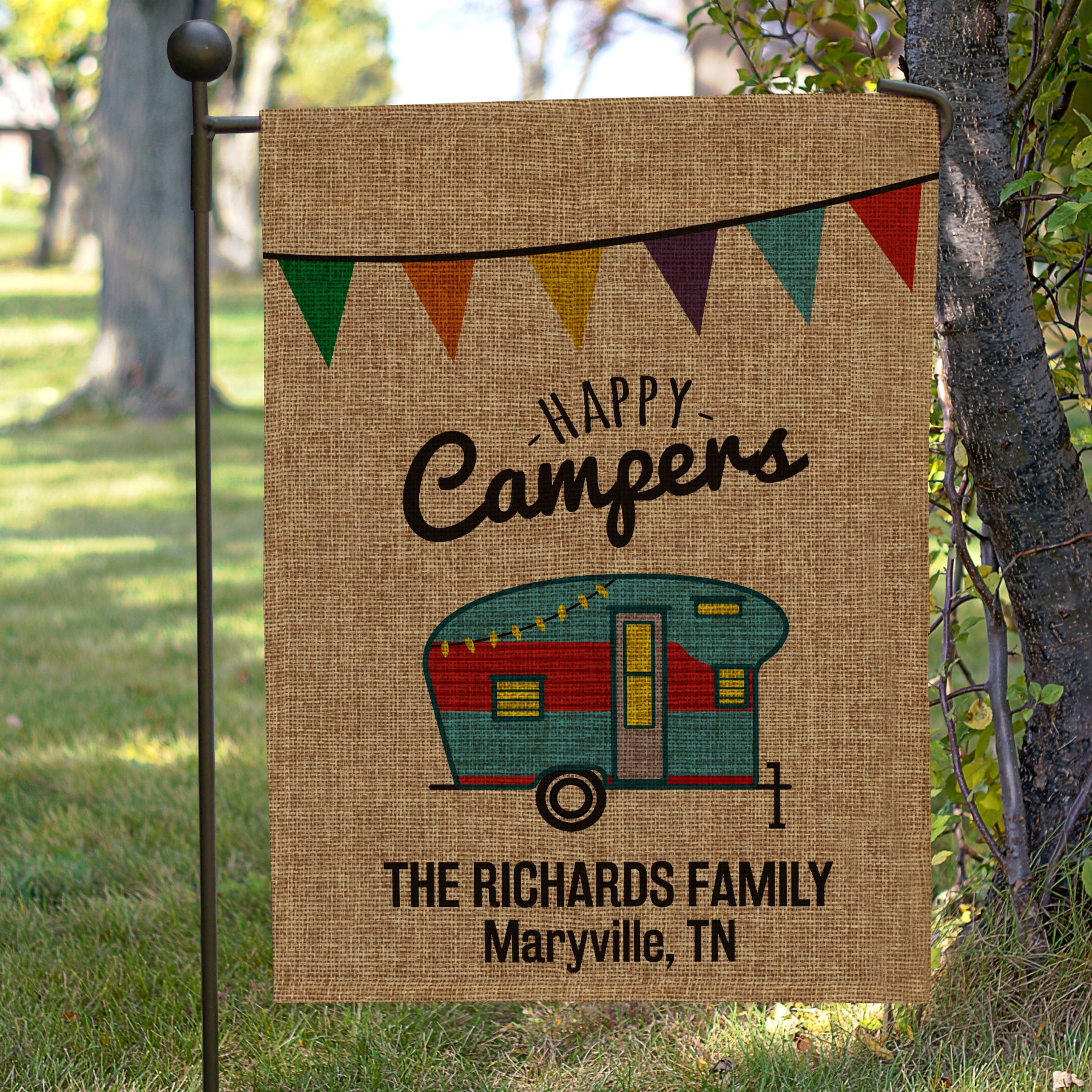 personalized camping flags