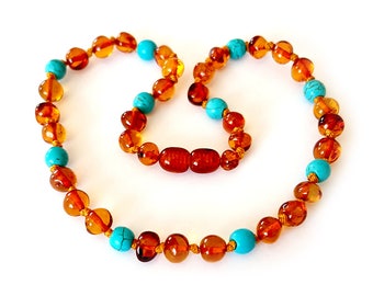 BALTIC AMBER Teething Necklace for Baby or Children with CERTIFICATE of Authenticity