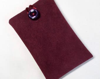 Handmade iPod nano 7th and 8th generation pouch. Maroon faux suede.