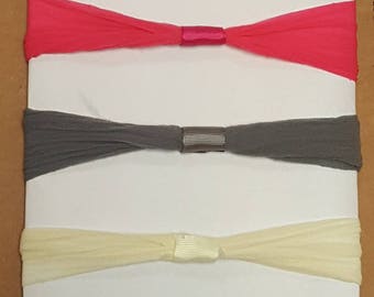 NYLON Elastic Stretch Headbands 2.5" WHOLESALE Headband Lavender Hot PInk Pink Frey Brown Ivory Interchangeable Stretch Hedbands