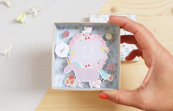 You are fantastic big message box / Miniature Art / Diorama / 3d Art / Decorative Matchbox / Miniature paper diorama / Friend message