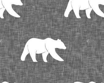 Lounger Pillow Cover - Gray Bear and Minky Boppy Lounger Cover - Woodland, Outdoors