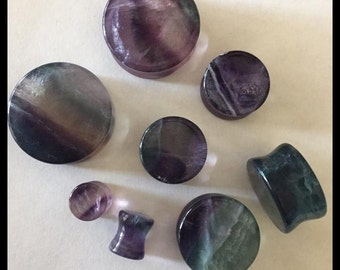 PICK SIZE Fluorite Stone Organic Stone Plugs