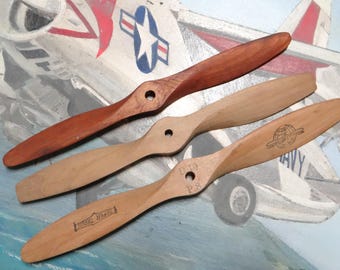 3 Vintage Model Airplane Wooden Propellers, 10 Inch Super Thrust, 2 Nine Inch