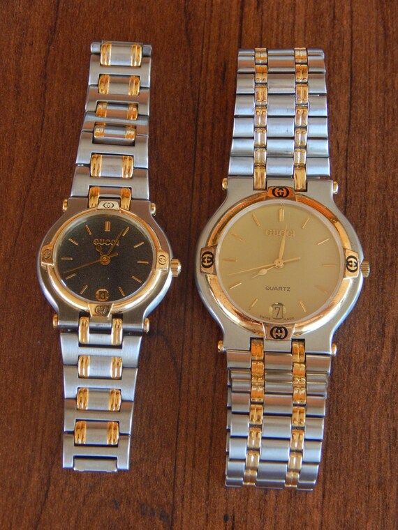 Lot of 2 GUCCI Watches Her/His 9000M & 9000L 2x the Price of