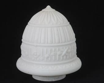 Vintage Art Deco Milk Glass White Glass Shade Ceiling Light Fixture Pendant
