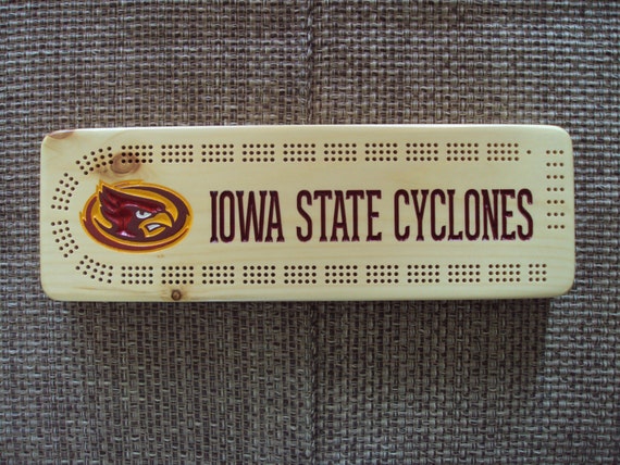 Rustic Cribbage Board Iowa State Cyclones University