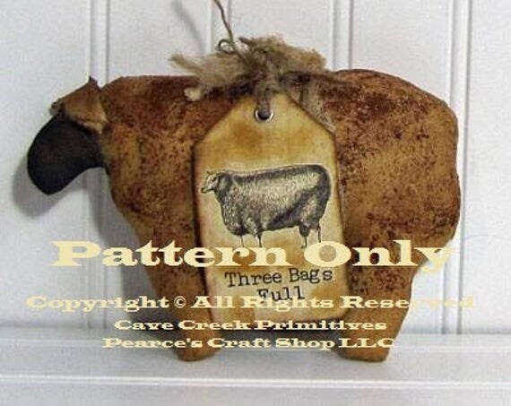 Primitive Sheep Pattern Sewing Patterns Primitive Animal
