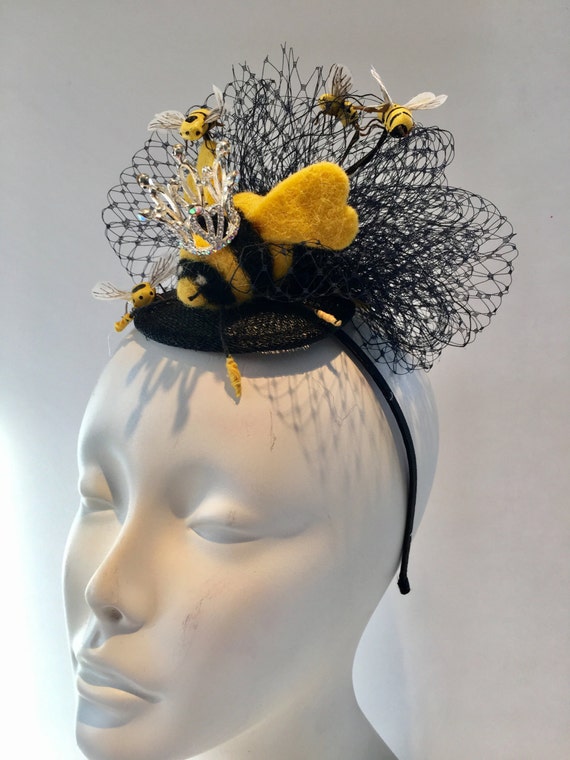 Queen Bee Fascinator Yellow Fascinator Queen Bee Headband