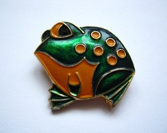 Old vintage soviet USSR pin badge Frog #2