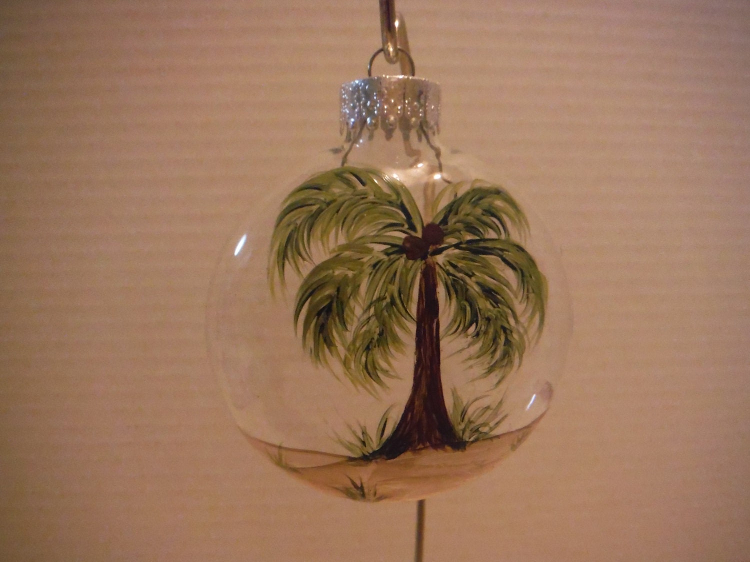 ornament glass palm trees hand painted ornament glass palm trees hand painted