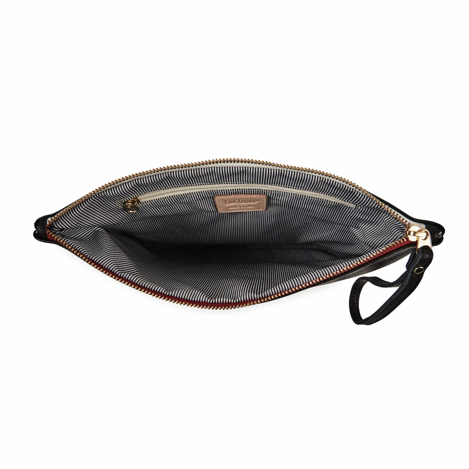 Brown leather clutch evening bag foldover leather clutch bag