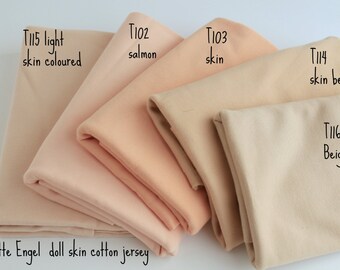 Doll skin fabric, jersey skin fabric by DeWitte Engel, 100% cotton , sold by 1/2 metre