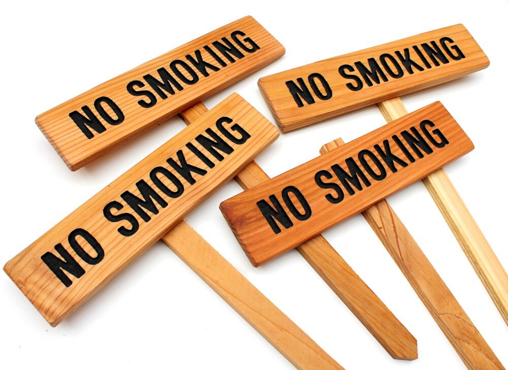 NO SMOKING wooden sign Outdoor No Smoking sign Please No