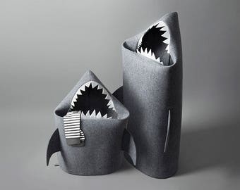 BABY SHARK felt kids toy storage basket, Toy storage, Kids storage bin, Toy basket, Toy bin, Shark bin, Kid basket, Gift ideas,