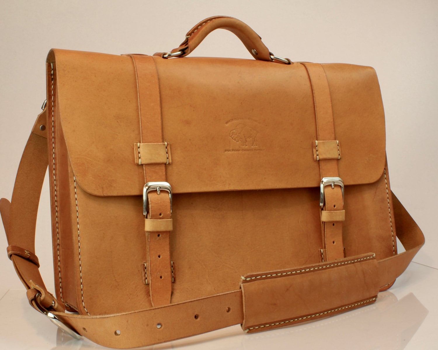 Rustic Distressed Leather Messenger Bag Briefcase Laptop