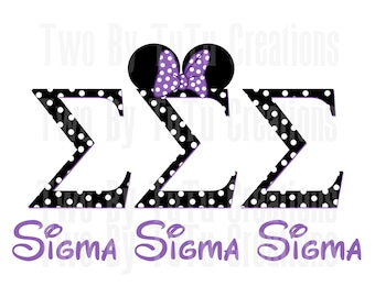 Sigma Sigma Sigma Sorority Minnie Mouse Printable image for DIY Iron On Transfer Disney College Sorority Sister Tri Sigma