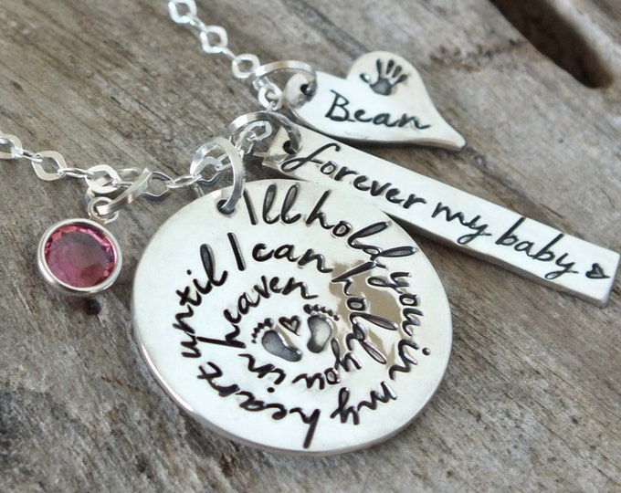 Personalized Infant Baby Memorial Necklace /Hold You in Heaven / Infant Loss / Child Loss / Baby Loss / Pregnancy Loss / Miscarriage Jewelry