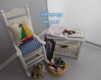 1/12th dollhouse miniature Mays "Crafting Corner" All accessories included