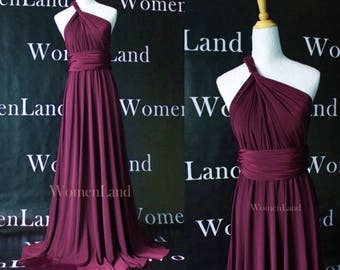 NEW Reddish Purple Wedding Party Bridesmaids Evening Gown Floor Length Prom Custom Made Women Infinity Dresses