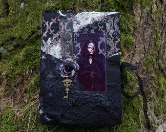 Medieval book Spell book Witch Black Gothic Victorian journal notebook Vampire diary Grimoire Personalized journal Girl's diary Gift for her