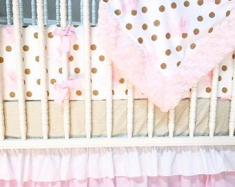 Floral Crib Set,Crib bedding, baby bedding, baby girl bedding, girl crib bedding, girl crib set,floral baby bedding, custom crib bedding,