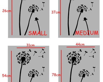 Dandelion stencil, wall stencil, furniture, wall, fabric stencil, painting , floral stencil, SEE IMAGES for SIZES