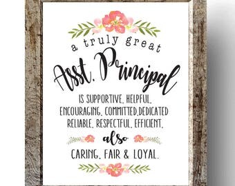 Assistant Principal Gift, Principal Chalkboard Printable, A truly great assistant Principal is hard to find and impossible to forget