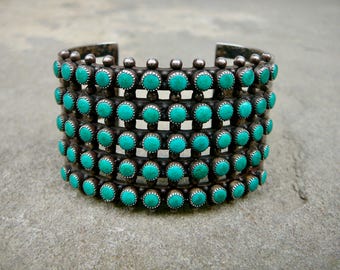 Turquoise Sterling, Turquoise Bracelet, Fred Harvey Jewelry, Snake Eye Bracelet Turquoise, MCM/Modern Machine Age Tourist