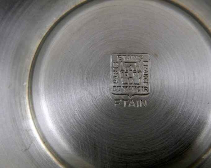 Vintage French Etains du Manoir Pewter Mustard Lidded Pot with Wooden Spoon, French Decor, Chateau Chic, Retro Home, Serving, Kitchen, Paris