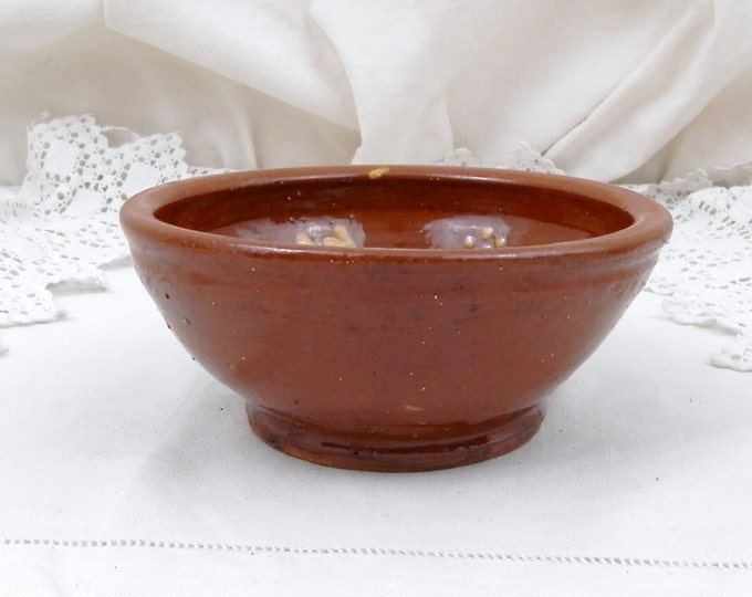 Antique French Provencal Mediterranean Farmhouse Ceramic Terracotta Pottery Slip Ware Glaze Bowl, French Country Decor, Rustic, Vintage Antique French Provencal Mediterranean Farmhouse Ceramic Terracotta Pottery Slip Ware Glaze Bowl, French Country Decor, Rustic, Vintage