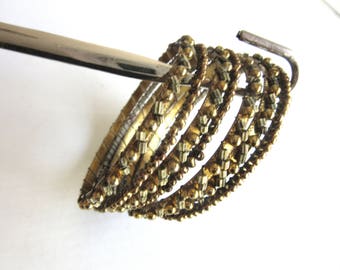 Lot of Seven Middle Eastern Bedouin Style Bronze Tone Bangles Yemen Afghan Harem Tribal Gypsy Boho Size Small