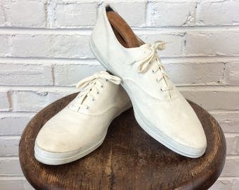 Vintage 1960s NOS Men's Canvas Tennis Shoes. Size 12
