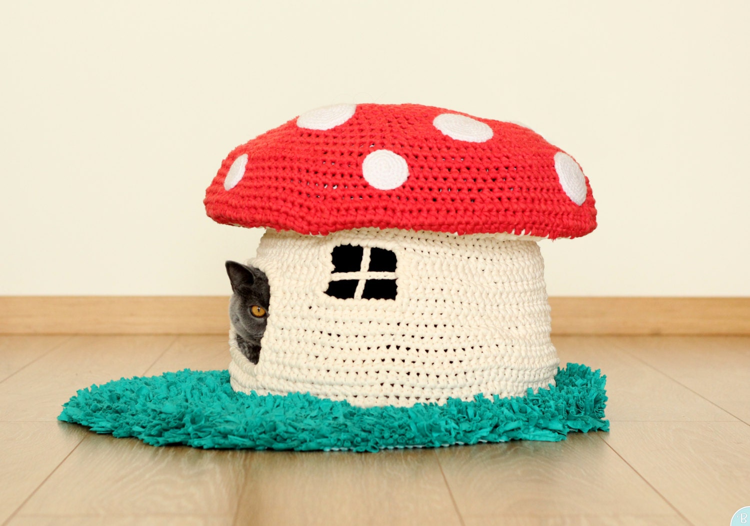 PATTERN: Into the Woodland House pet bed crochet cat cave